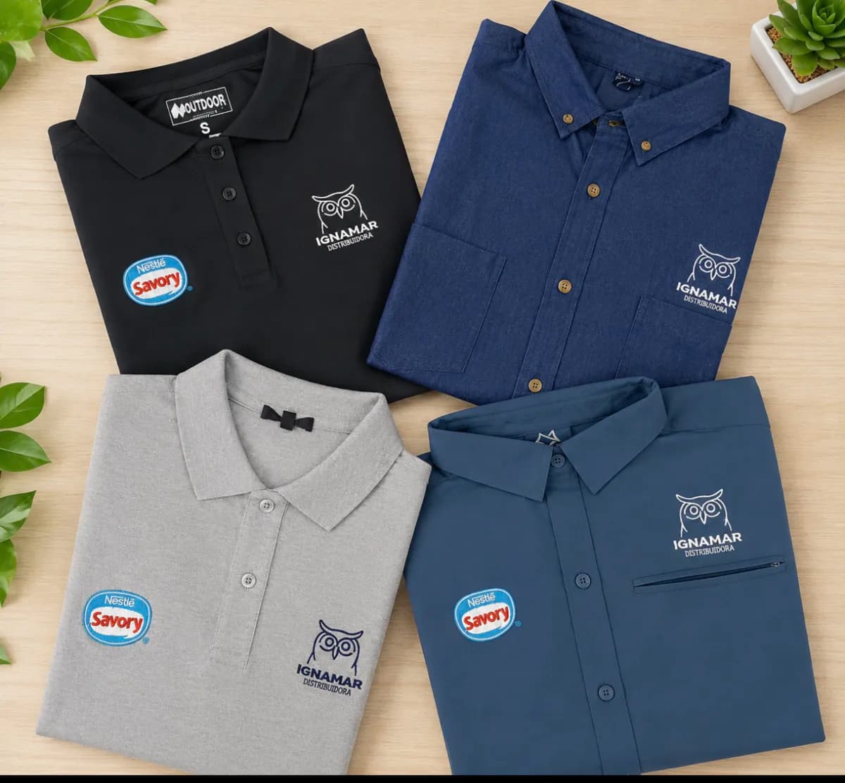Polera piqué, Camisa outdoor, Camisa de jeans para Ignamar — Bordado