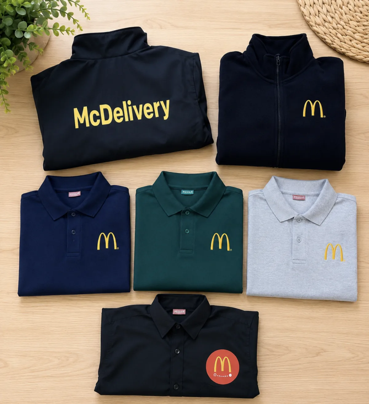 Cortavientos, Polera piqué, Polar, Camisa para McDonald's — Bordado + Estampado